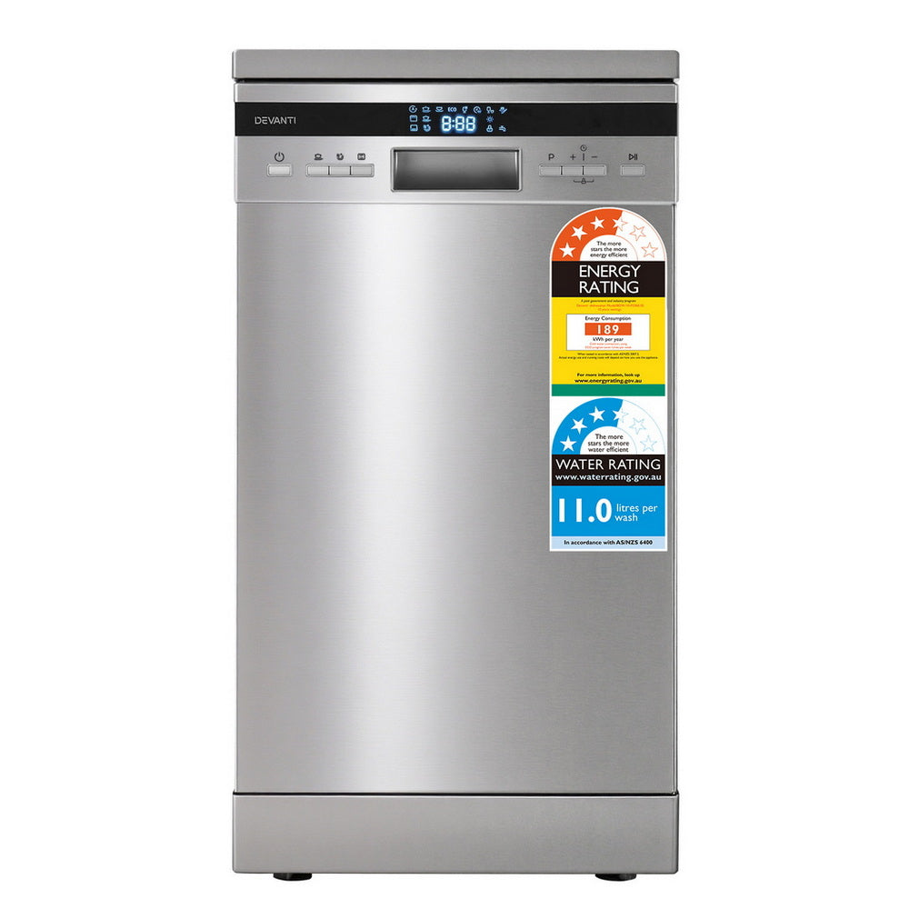 Devanti 10 Place Settings Freestanding Dishwasher Silver