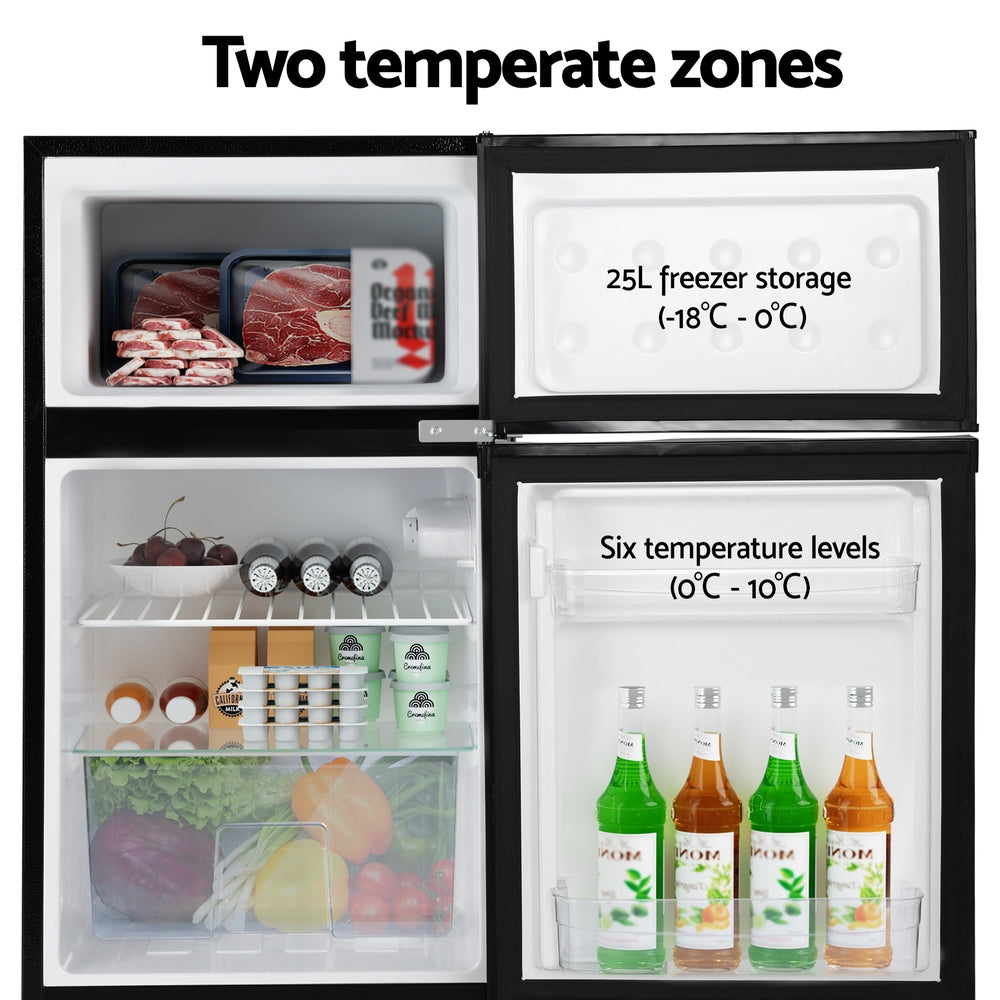Devanti 85L Bar Fridge Mini Freezer Refrigerator Black