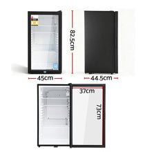 Devanti 78L Bar Fridge Glass Door Mini Fridge Countertop Cooler Black