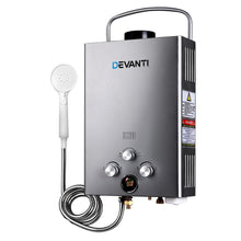Devanti Portable Gas Water Heater With Pump LPG System Grey
