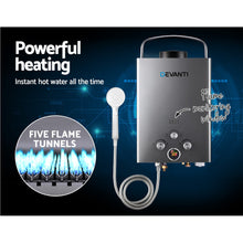 Devanti Portable Gas Water Heater With Pump LPG System Grey