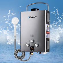 Devanti Portable Gas Water Heater With Pump LPG System Grey