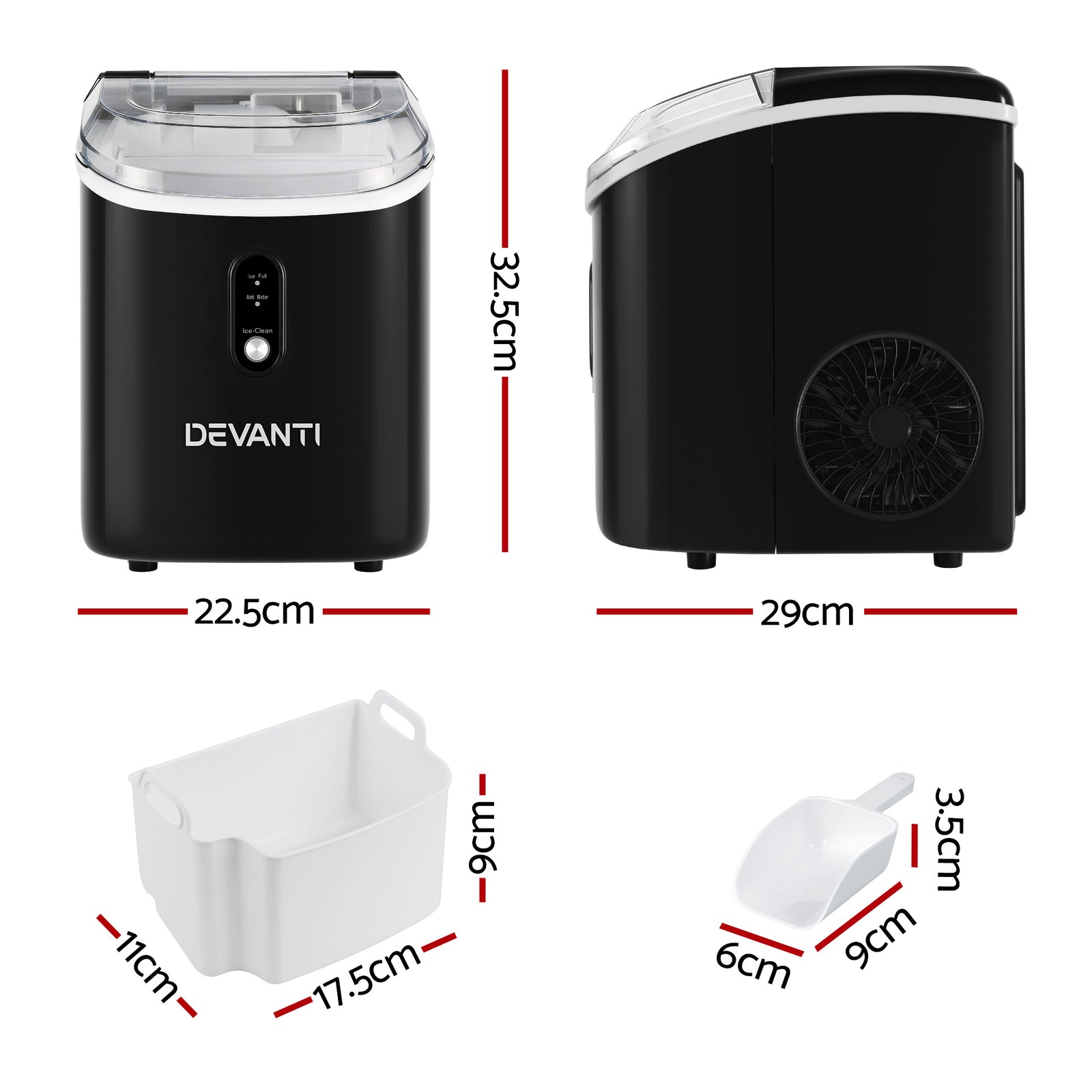 Devanti 15kg Nugget Ice Maker Machine