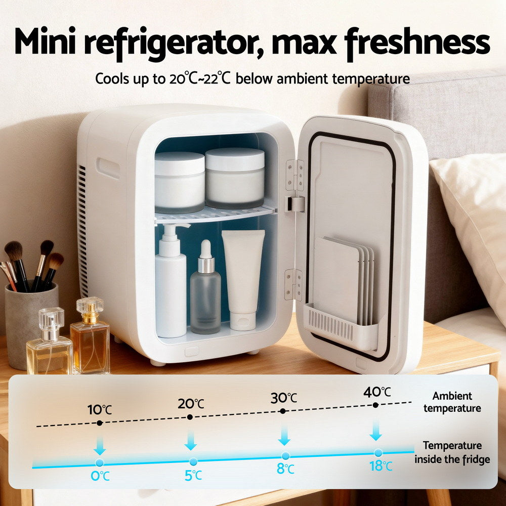 Glacio Mini Fridge Portable White Electric Cooler Warmer Car Office 12V 220V