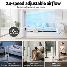 Devanti 2in1 Bladeless Fan Air Purification W/ Remote 88cm