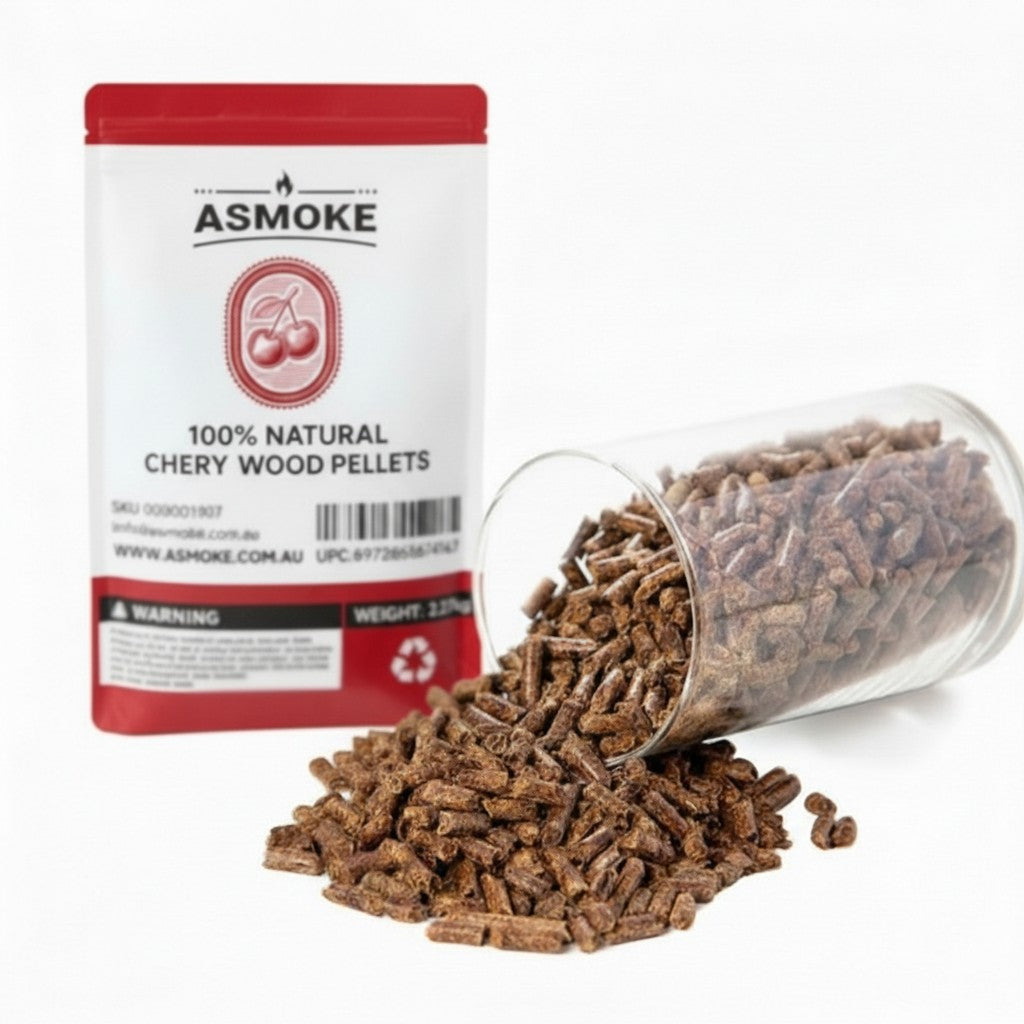 ASMOKE 100% Natural Cherry Wood BBQ Pellets (2.27kg) - Premium Fruit Hardwood for Smoker Grills & Cold Smoking