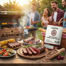 ASMOKE 19kg (40lbs) Premium Cherry Wood BBQ Smoker Pellets Bulk Bundle (8 x 2.27kg Bags)