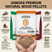 ASMOKE 3-Piece Premium Wood Pellet Variety Pack - Oak, Cherry & Apple (3 x 2.27kg Bags)