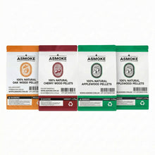 ASMOKE 4-Piece Premium Wood Pellet Variety Pack - Oak, Cherry & 2x Apple (4 x 2.27kg Bags)