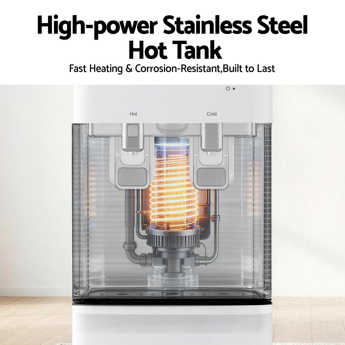 Devanti 2 Taps Water Cooler Dispenser Bottom Loading Dispenser Chiller Filter Purifier